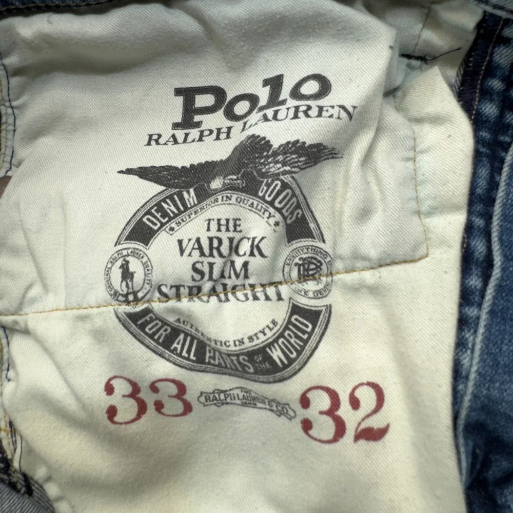Polo Ralph Lauren Jeans Mens 33x30 Blue Varick Slim Straight Light Wash Stretch